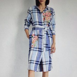 LAUREN/RALPH LAUREN Women's Floral & Plaid Linen Shirtdress
